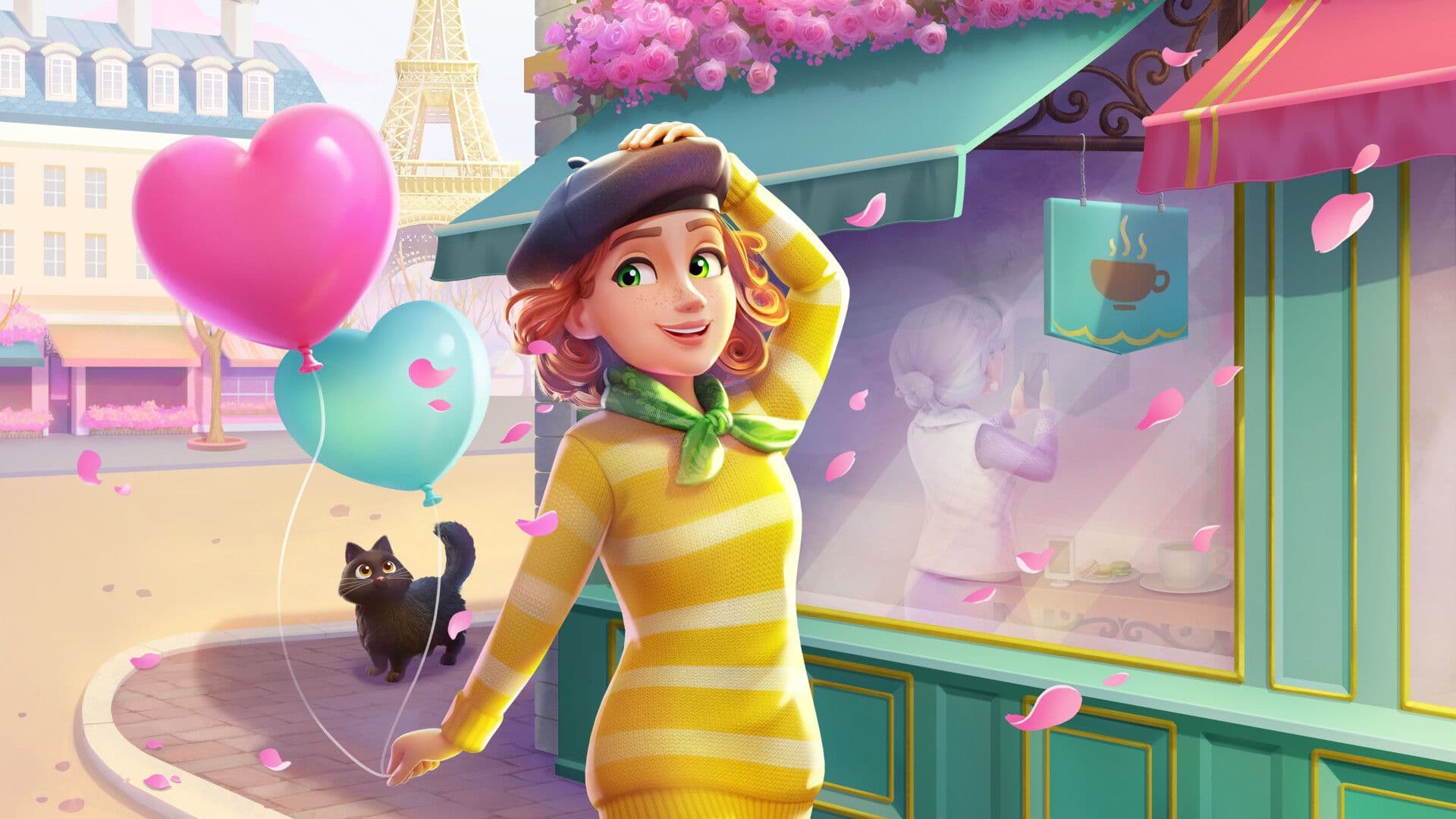 Maddie in paris, with balloons